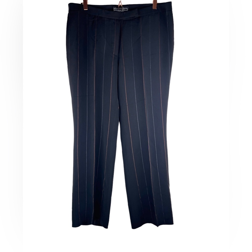 Richard Tyler Couture Striped Black Pants Size 14